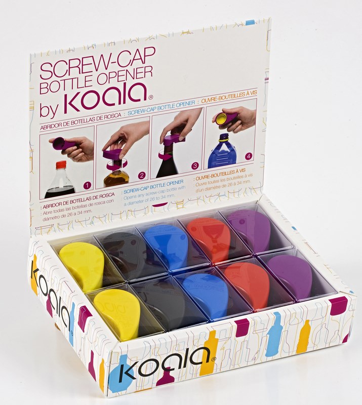 DISPLAY TWISTER de 20 Ouvre-bouchons à vis couleurs assorties