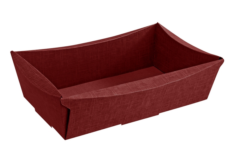 334 Corbeille bordeaux, moyenne,  340 x 200 x 90 mm colisé par 25