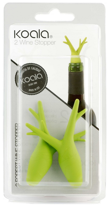 Set de 2 Bouchons hermétiques tout type de bouteille Vert 6632VL01