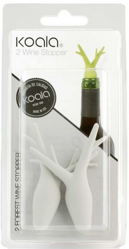 Set de 2 Bouchons hermétiques tout type de Bouteille Blanc 6632SS01