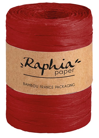 Raphia naturel coloris Rouge Bobine d'environ 200 m, colisé par 1