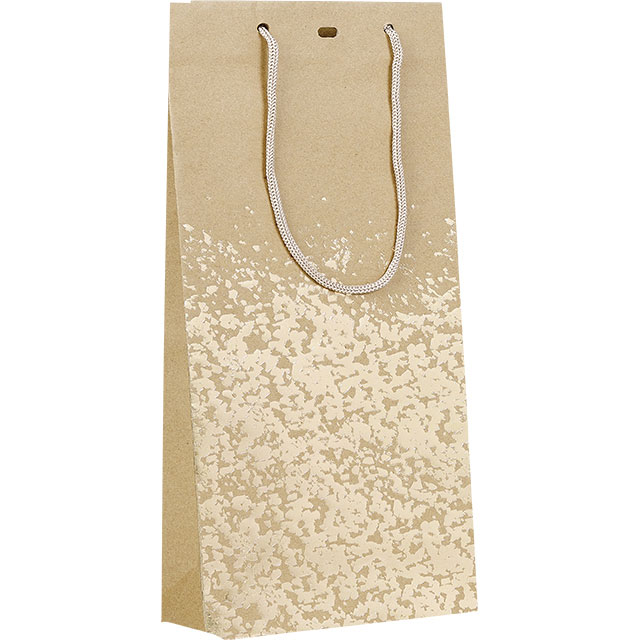 E1107 Sac kraft 3 bouteilles décor dorure à chaud or 270x90x390 mm colisé par 24