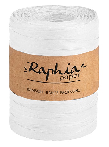 [EMB-BAM-ACC21W] Raphia naturel coloris Blanc Bobine d'environ 200 m, colisé par 1