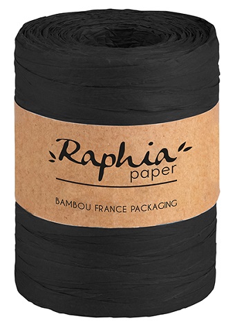 [EMB-BAM-ACC21K] Raphia naturel coloris Noir Bobine d'environ 200 m, colisé par 1